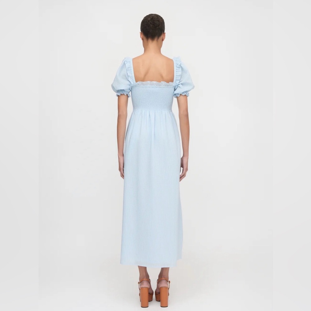 Hill House Home Scarlett Nap Dress - Pale Blue Puff Sleeve Smocked Dress - Picture 3 of 7
